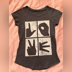 Gray Short Sleeve Tee, LOVE design, Size S
